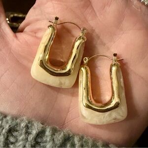 Anthropologie Gold and Pink Earrings